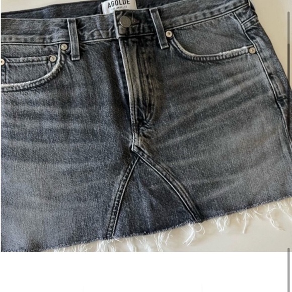 Agolde Jeanette Denim Mini Skirt Sz 28 - Picture 10 of 11